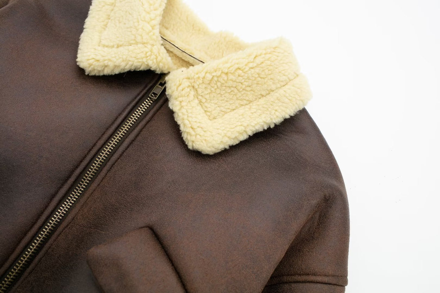 Fashionable All-match Lapel Long Sleeve Zipper Double-sided Flight Jacket image 4