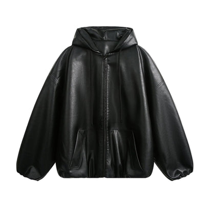 Men’s Hooded Leather Jacket