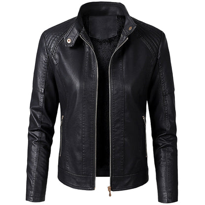 Long Sleeve Ladies Leather Jacket Pu Leather Women Short image 0