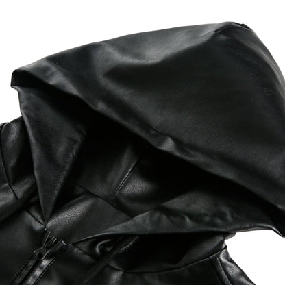 Men’s Hooded Leather Jacket